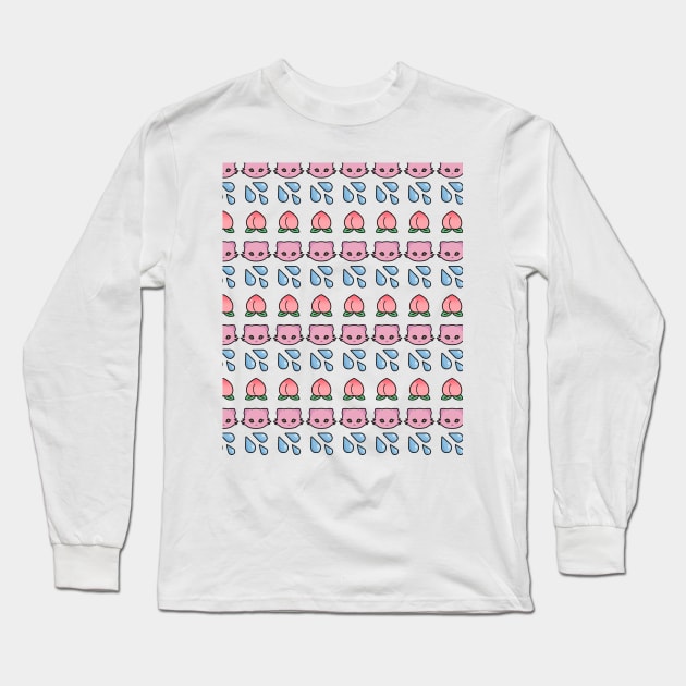 💦🍑🐱 Long Sleeve T-Shirt by Coffe Arts